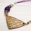 Handmade Purple and Green Polymer Clay Statement Necklace