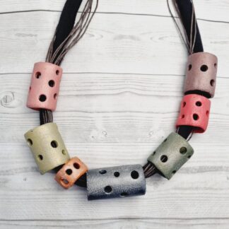 Chunky Tube Bead Necklace Handmade