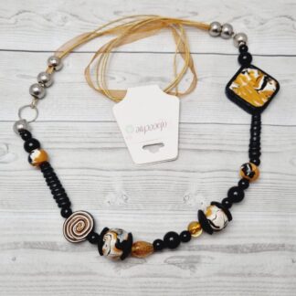 Effortless Slip-On Statement Necklace – Unique Side-Set Polymer Clay Focal