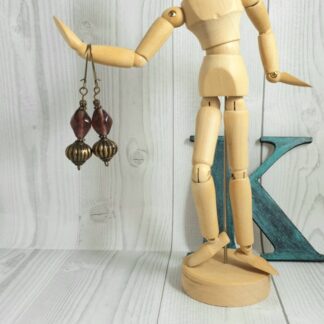 Bronze Genie Earrings Amethyst