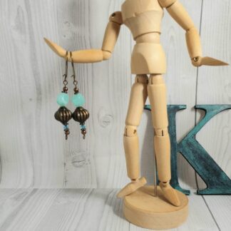 Bronze Genie Earrings Turquoise
