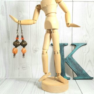 Bronze Genie Earrings Orange