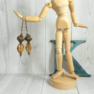 Bronze Genie Earrings Amber