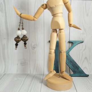 Bronze Genie Earrings White