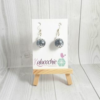 Polymer Clay Beaded Earrings Blue