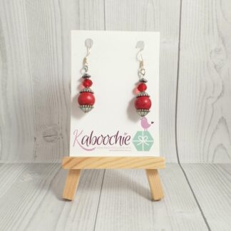 Bali Bead Earrings Red