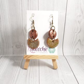 Polymer Clay Tiered Earrings Bronze