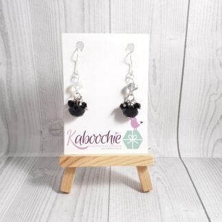 Black Beaded Dangle Earrings