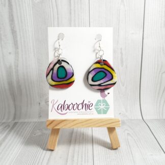 Polymer Clay Earrings Rainbow Swirl