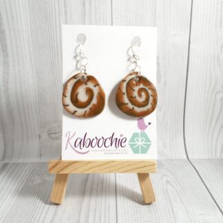 Polymer Clay Earrings Snail Swirl