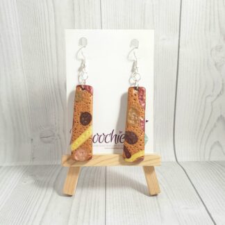 Polymer Clay Earrings Bronze Abstract Rectangular