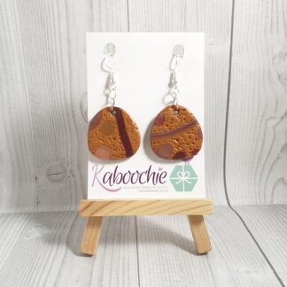 Polymer Clay Earrings Bronze Abstract