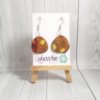 Polymer Clay Earrings Bronze Abstract