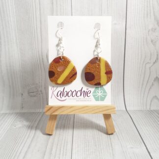 Polymer Clay Earrings Bronze Abstract
