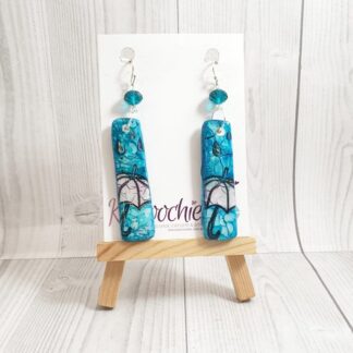 Hand Painted Inked Polymer Clay Earrings Rainy Day