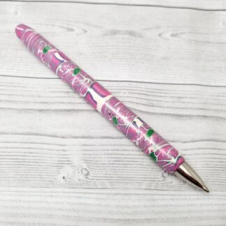 Polymer Clay Refillable Pen Pink Abstract
