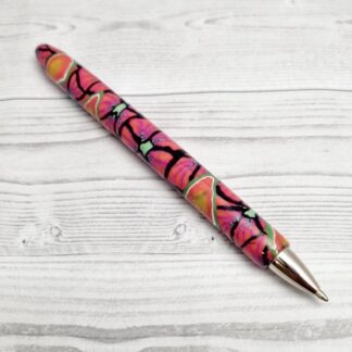 Polymer Clay Refillable Pen Pink Floral