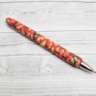 Polymer Clay Refillable Pen Orange Floral