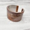Metal Polymer Clay Cuff Bracelet Gold Bronze Black - Image 2