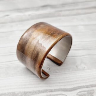 Metal Polymer Clay Cuff Bracelet Gold Bronze Black