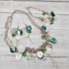 Jewellery 3 Piece Set - Necklace Bracelet and Earrings - Green - Image 3
