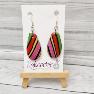 Polymer Clay Stripe Beaded Earrings