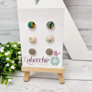 Polymer Clay Stud Earrings - 3 Pack