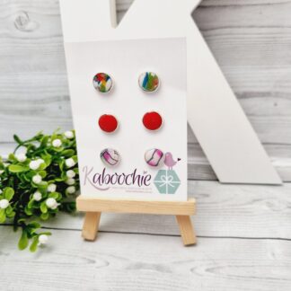 Polymer Clay Stud Earrings - 3 Pack