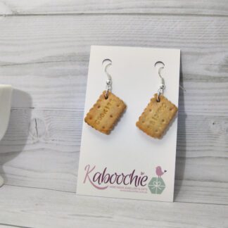 Novelty Miniature Food Cookie Biscuit Earrings