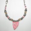Statement Collar Necklace Pink Faux Rhodonite - Image 2