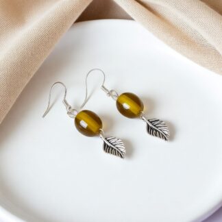 Amber Leaf Dangle Earrings for Nature-Inspired Elegance