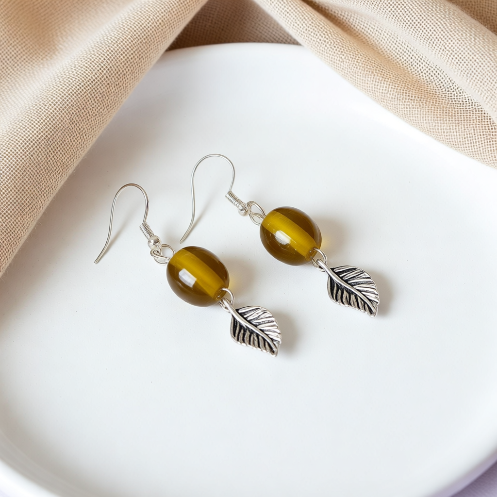Amber Leaf Dangle Earrings for Nature-Inspired Elegance