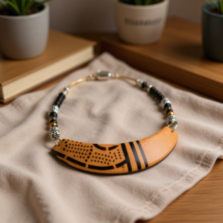 Aztec Polymer Clay Collar Necklace