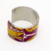 Metal Polymer Clay Cuff Bracelet Yellow and Maroon - Image 4