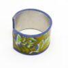 Metal Polymer Clay Cuff Bracelet Green and Blue - Image 4