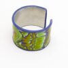 Metal Polymer Clay Cuff Bracelet Green and Blue - Image 3