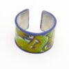 Metal Polymer Clay Cuff Bracelet Green and Blue - Image 2