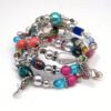 Memory Wire Wrap Beaded Bracelet - Orange (Copy) - Image 3