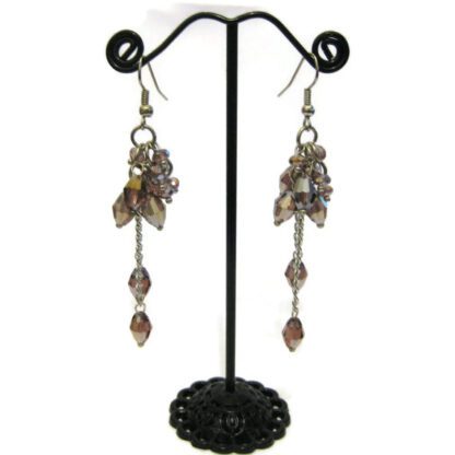 Sparkly Purple/Bronze Dangle Earrings - Image 3