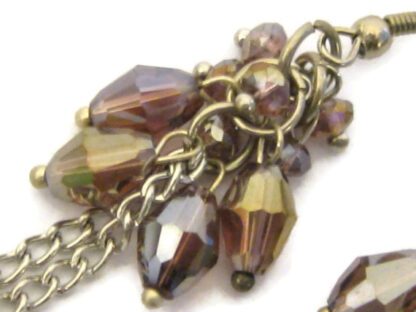 Sparkly Purple/Bronze Dangle Earrings - Image 2