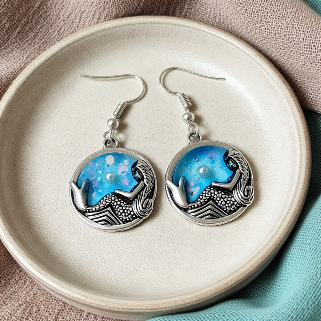 Playful Resin Dangle Earrings to Express Your Unique Charm – Underwater Mermaid