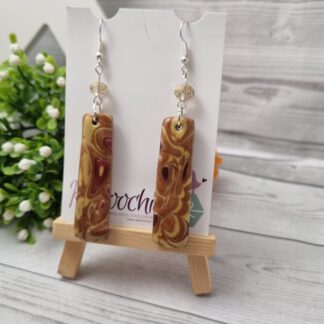 Wood Swirl Polymer Clay Earrings