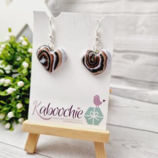Elevate Your Style: Distinctive Polymer Clay Rock Slice Heart Earrings