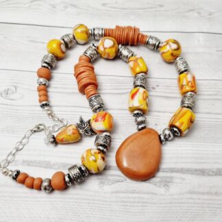 Statement Necklace Handmade From Polymer Clay – Citrus Colours