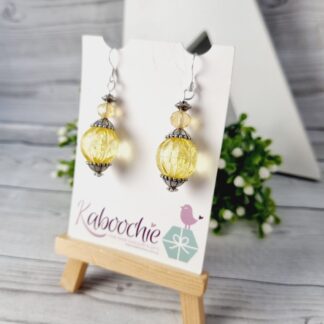Yellow Genie Bottle Beaded Dangle Earrings