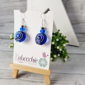Blue Genie Bottle Beaded Earrings