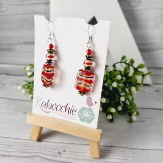 Stripe Beaded Dangle Earrings