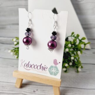 Deep Purple Genie Bottle Style Beaded Dangle Earrings