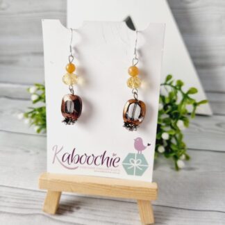 Classic Bronze Beaded Dangle Earrings