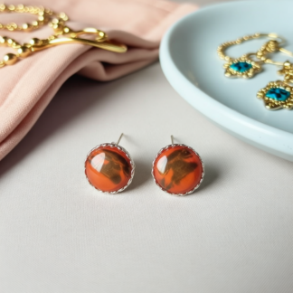 12 mm Silver Bezel Studs – Retro Phones Under A Glass Dome